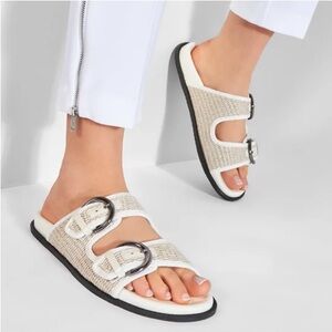 MaxMara Women’s Beige Weekend Buckle Sandal Size 9.5